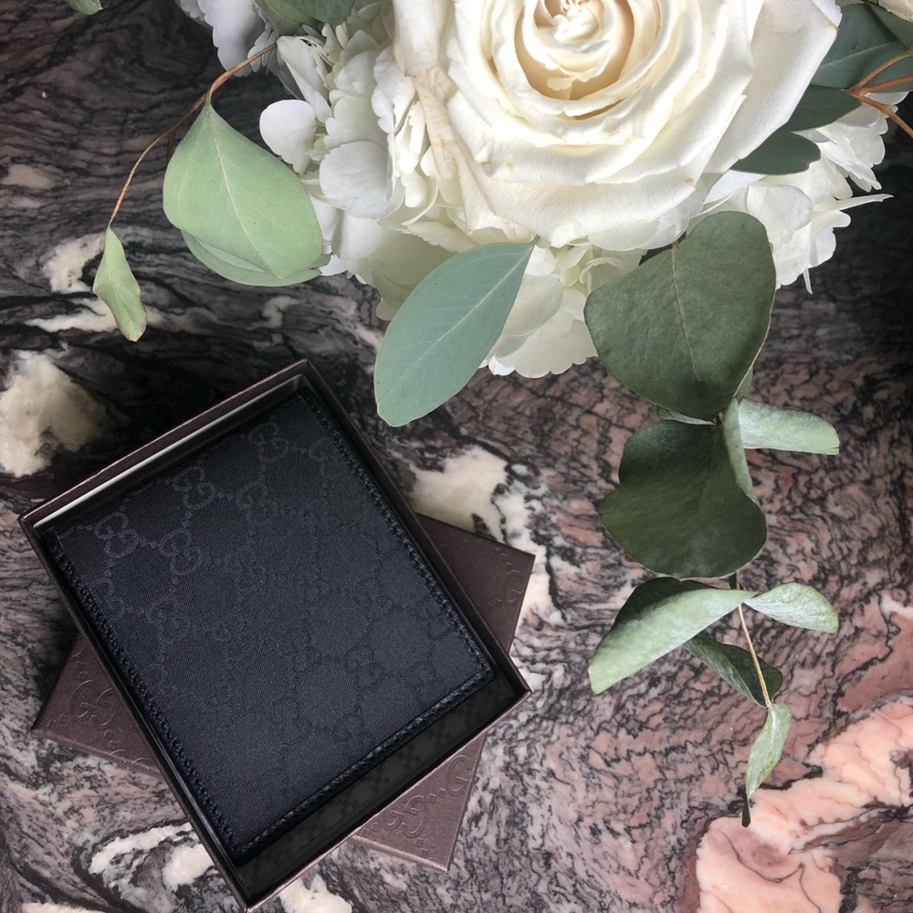 Gucci Black GG nylon wallet